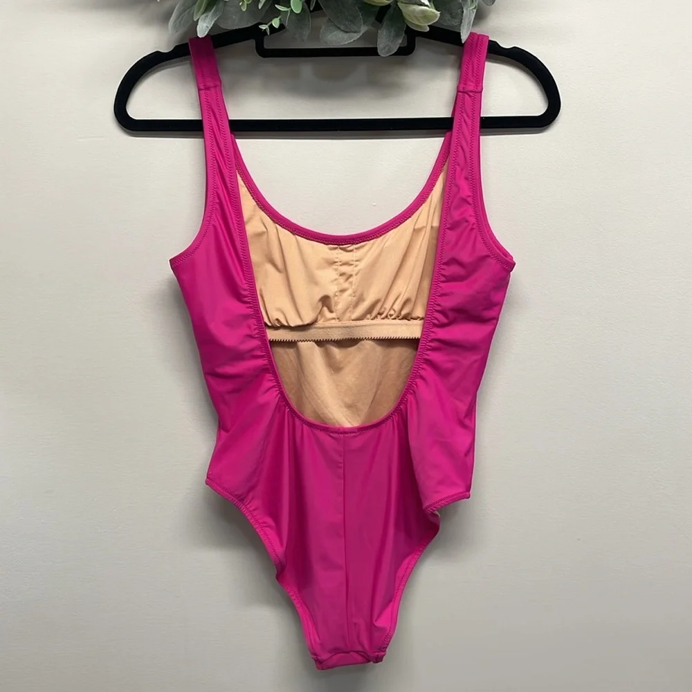 NWT J. Crew Heritage Scoopback One Piece Swimsuit Radiant Fuchsia 6